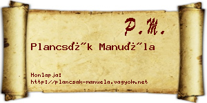 Plancsák Manuéla névjegykártya